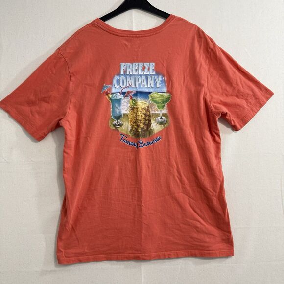 Tommy Bahama T Shirt Men Size Medium Freeze Company Graphic Orange - Picture 1 of 8